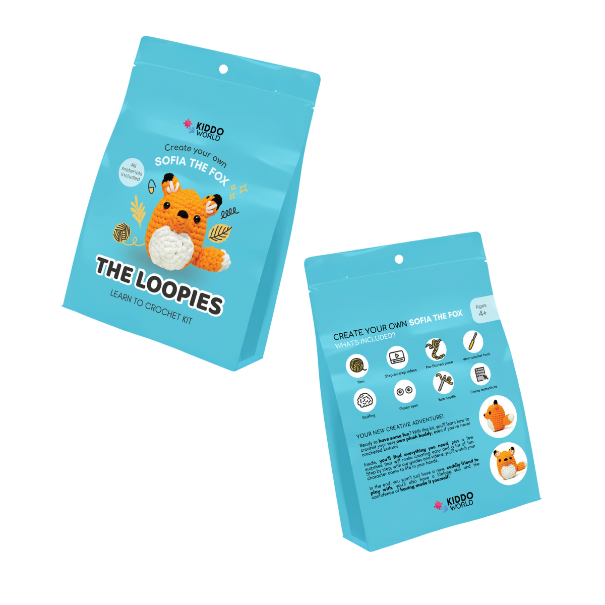 Kit di uncinetto per principianti | Sofia la volpe | per bambini (10+) e adulti