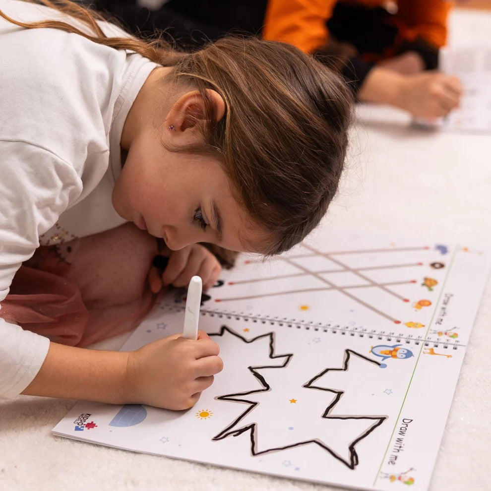 Curious Child – Quaderno scrivi e cancella per imparare a scrivere, riutilizzabile (64 pagine, 3-6 anni)