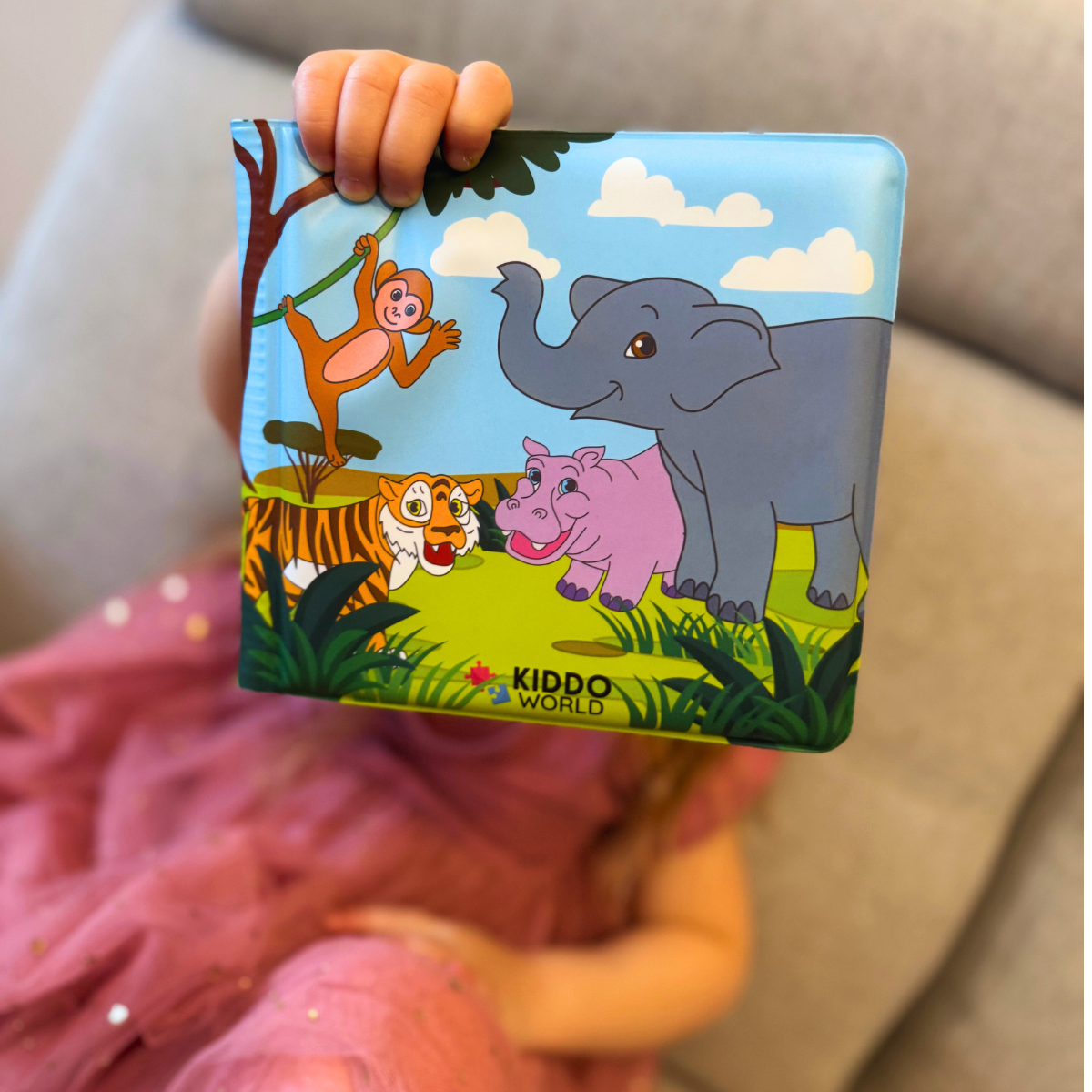 Libro da colorare ad acqua – ANIMALETTI DEL SAFARI, da colorare con l’acqua, riutilizzabile (8 pagine, 6–24 mesi)