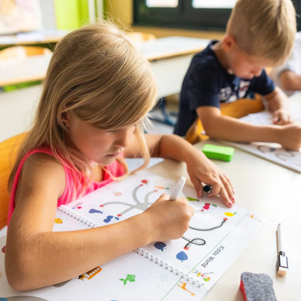 Curious Child – Quaderno scrivi e cancella per imparare a scrivere, riutilizzabile (64 pagine, 3-6 anni)