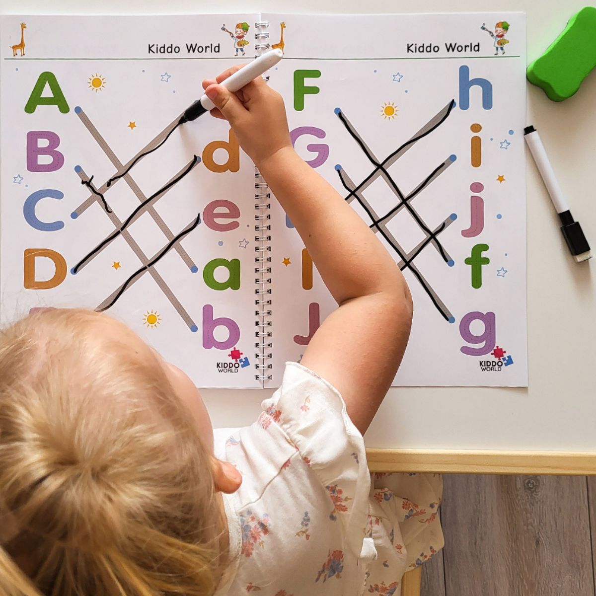 Super pacchetto SMART KID – 3x quaderni cancellabili per imparare a scrivere, riutilizzabili (Totale 192 pagine, 2–6 anni)