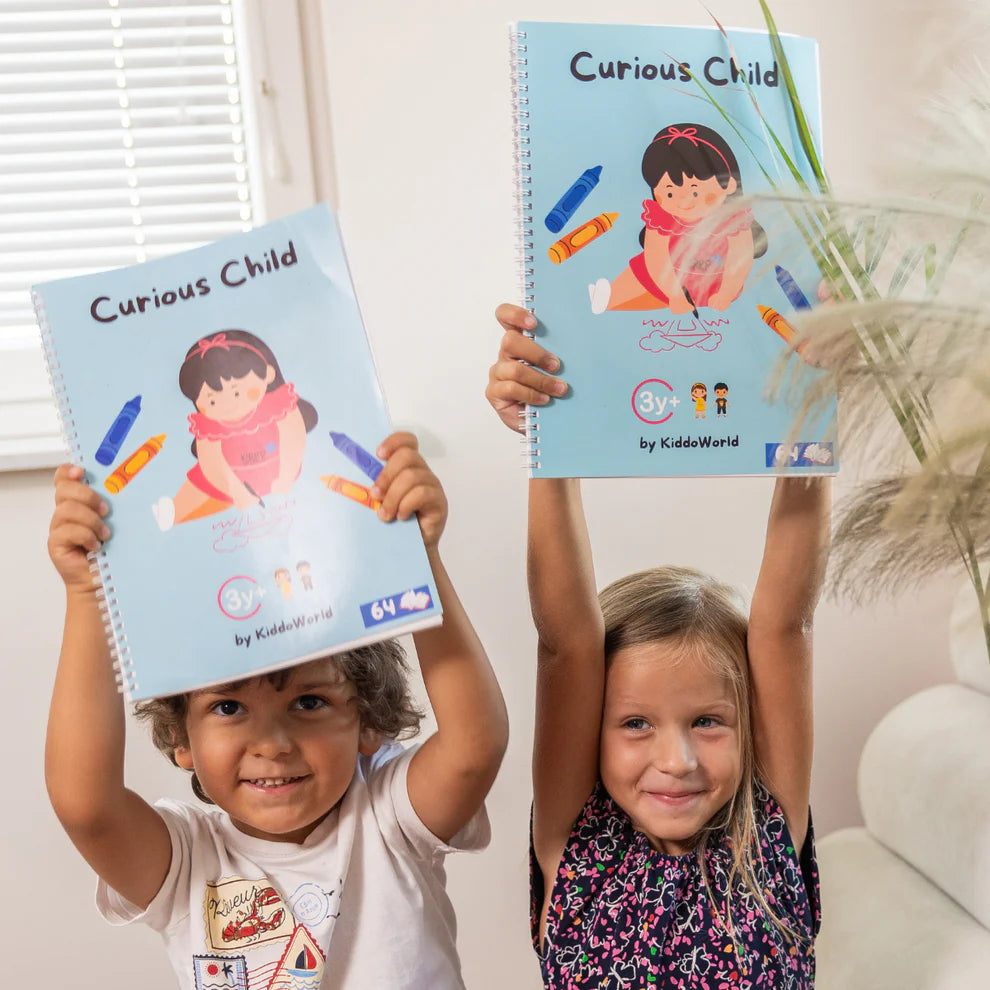 Curious Child – Quaderno scrivi e cancella per imparare a scrivere, riutilizzabile (64 pagine, 3-6 anni)
