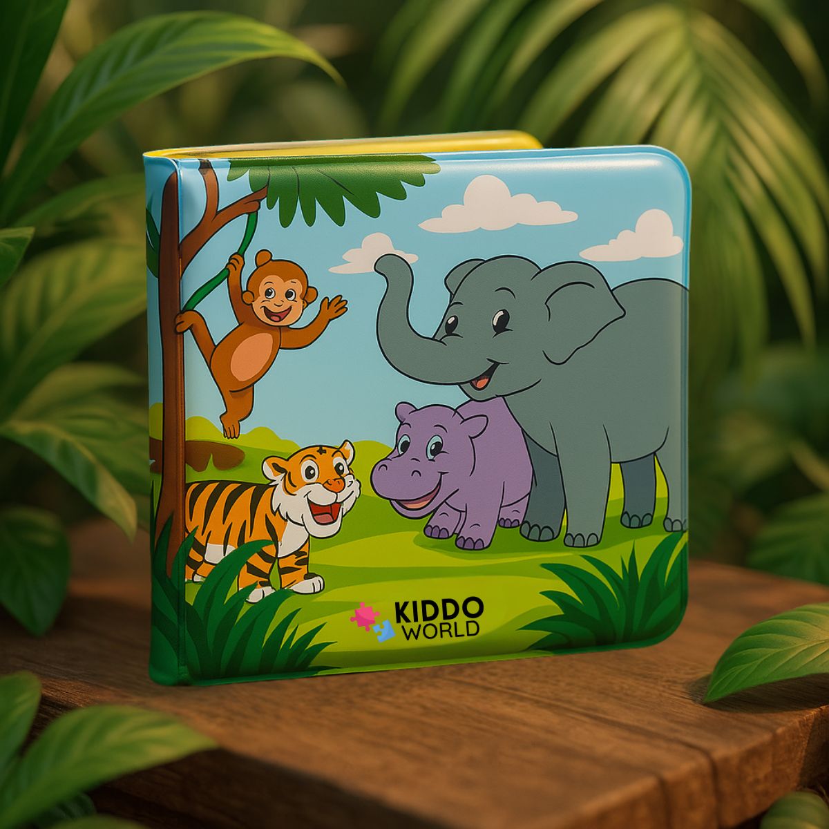 Libro da colorare ad acqua – ANIMALETTI DEL SAFARI, da colorare con l’acqua, riutilizzabile (8 pagine, 6–24 mesi)