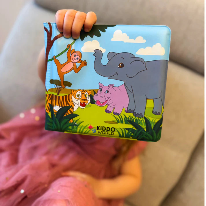 Set Paradiso degli Animali – 2 libri da colorare ad acqua, riutilizzabili (Totale 16 pagine, 6–24 mesi)