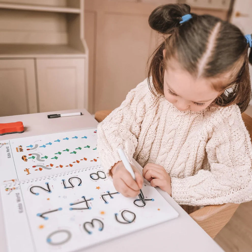 Curious Child – Quaderno scrivi e cancella per imparare a scrivere, riutilizzabile (64 pagine, 3-6 anni)