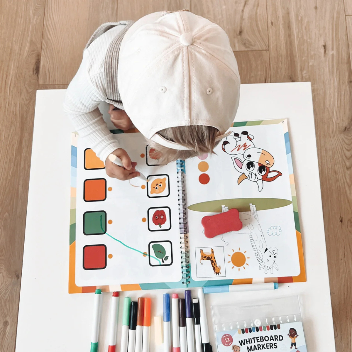 Curious Child Colours – Quaderno per imparare a scrivere, cancellabile e riutilizzabile (64 pagine, 2–5 anni)