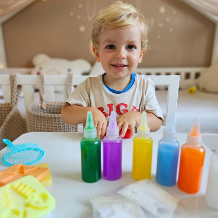 Mega KIT per creare folletti d'acqua – 16 colori in totale: 8 normali + 8 con glitter (dai 2 anni in su)