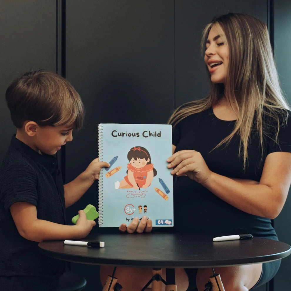 Curious Child – Quaderno scrivi e cancella per imparare a scrivere, riutilizzabile (64 pagine, 3-6 anni)