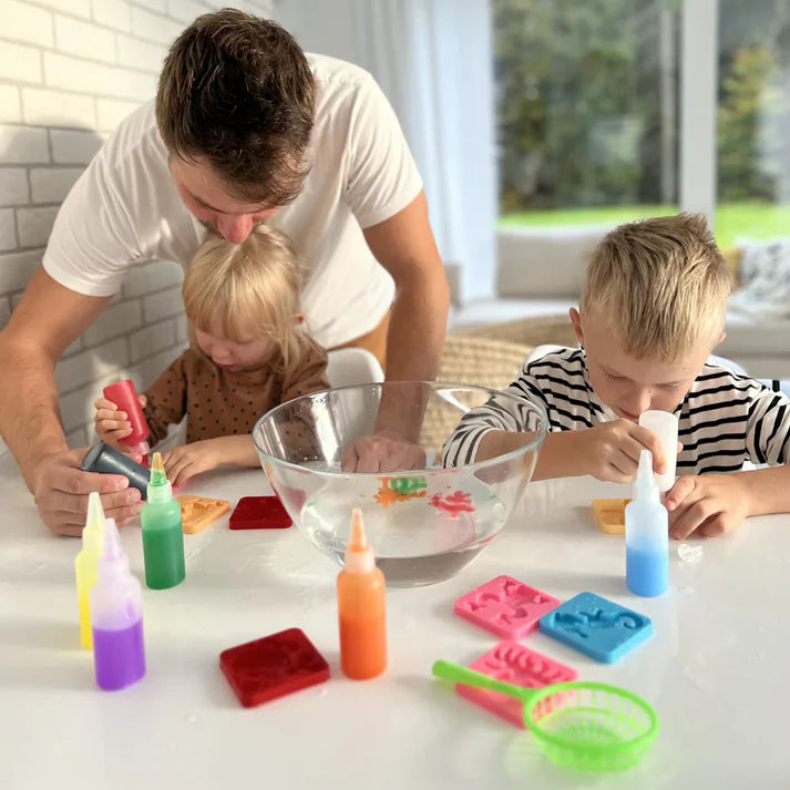 Mega KIT per creare folletti d'acqua – 16 colori in totale: 8 normali + 8 con glitter (dai 2 anni in su)