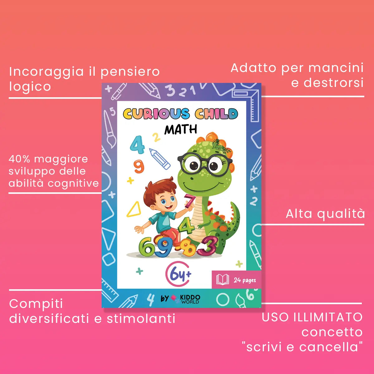 Libro di esercizi di matematica Curious Child (6+ anni)