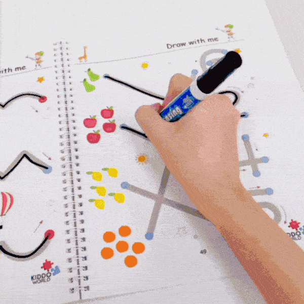 Curious Child – Quaderno scrivi e cancella per imparare a scrivere, riutilizzabile (64 pagine, 3-6 anni)