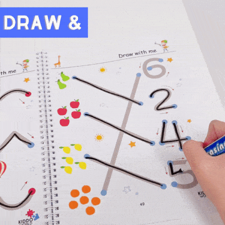 Super pacchetto SMART KID – 3x quaderni cancellabili per imparare a scrivere, riutilizzabili (Totale 192 pagine, 2–6 anni)