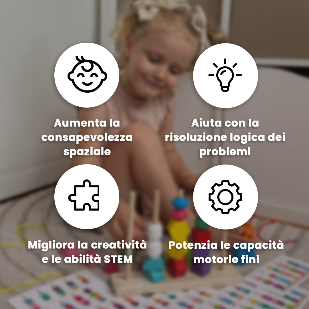 Gioco delle perline in legno Montessori