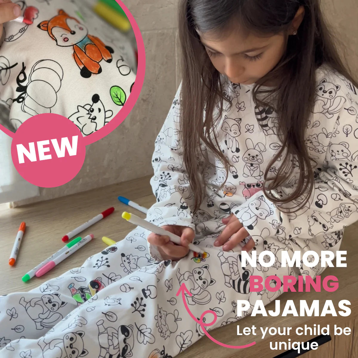 Pigiama per bambini due pezzi - Colorami! 🦊🌲 Animali del Bosco