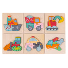 Puzzle di legno Montessori Foresta - Trasporti