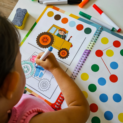 Curious Child Colours – Quaderno per imparare a scrivere, cancellabile e riutilizzabile (64 pagine, 2–5 anni)