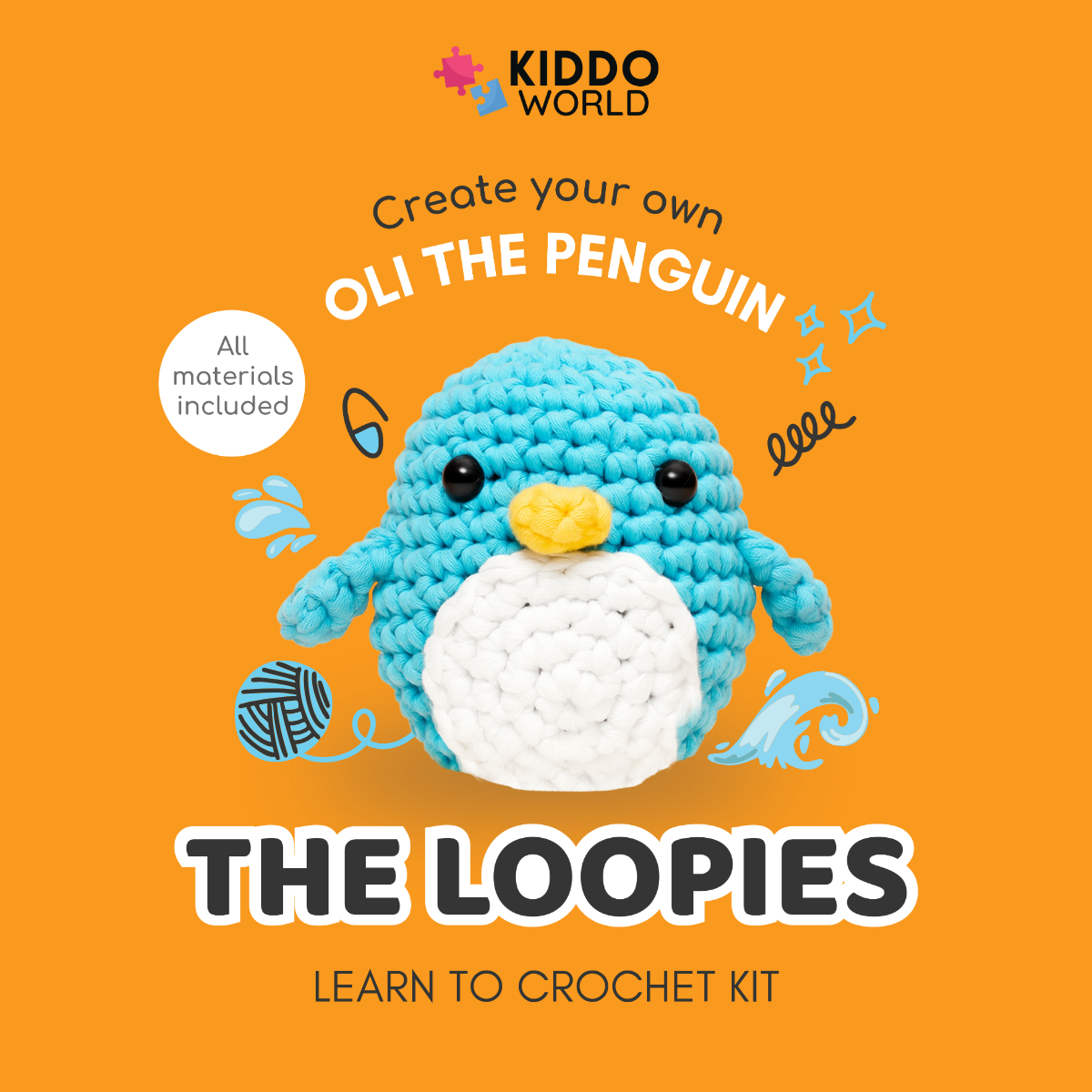 Splendido kit per il uncinetto per principianti | Pingvin Oli per piccoli e grandi creativi, per bambini dai 8+ anni