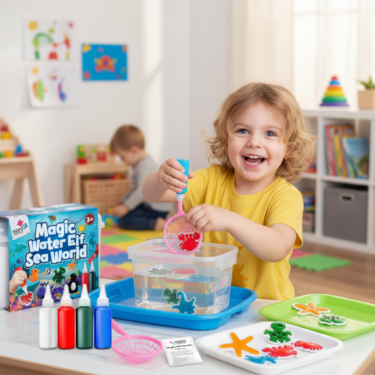 Folletto d’acqua magico – Mondo marino | 4, 8 o 12 colori, per bambini dai 2+ anni