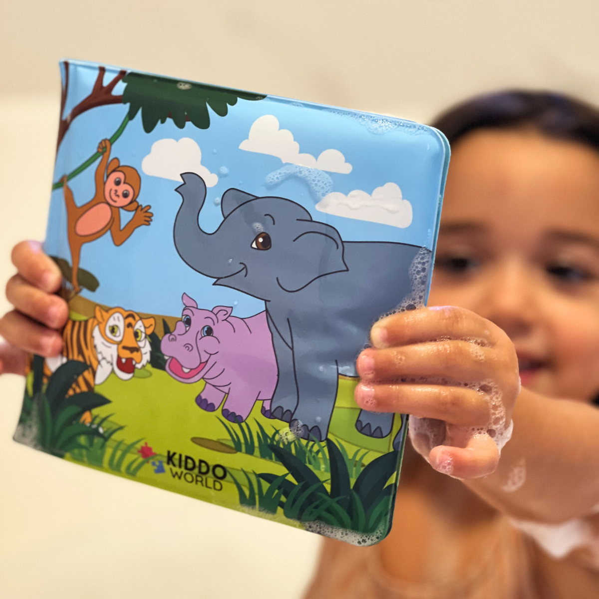 Libro da colorare ad acqua – ANIMALETTI DEL SAFARI, da colorare con l’acqua, riutilizzabile (8 pagine, 6–24 mesi)