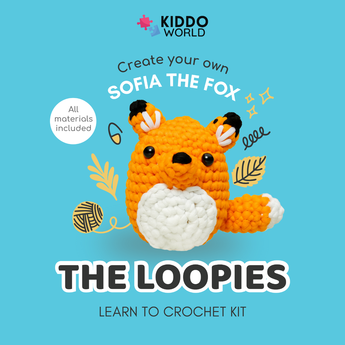 Splendido kit per uncinetto per principianti | Volpe Sofia per piccoli e grandi creativi, per bambini dai 8+ anni