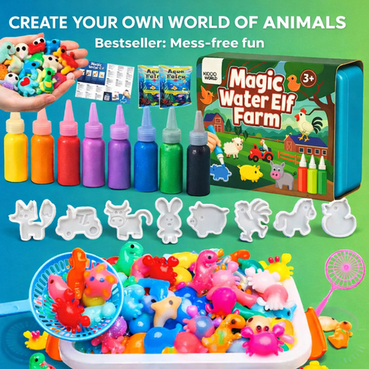 Folletti d'Acqua Magici, Animali della Fattoria, 8 colori + 8 formine