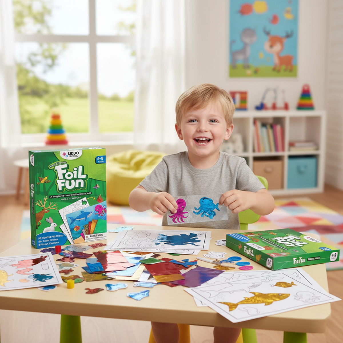 Foil Fun | Crea animaletti con foglietti luminosi senza disordine – per bambini dai 3+ anni in su