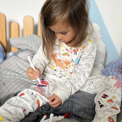 Pigiama Bambina Due Pezzi “Colorami” – Principesse e Unicorni (4+ anni)