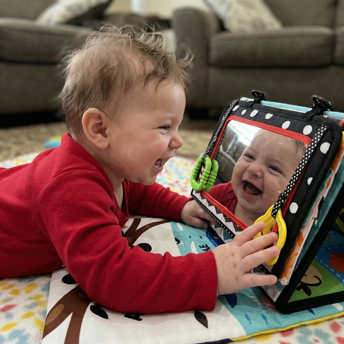 Giocattolo Sensoriale per il Tummy Time con Suono | 0-12 mesi