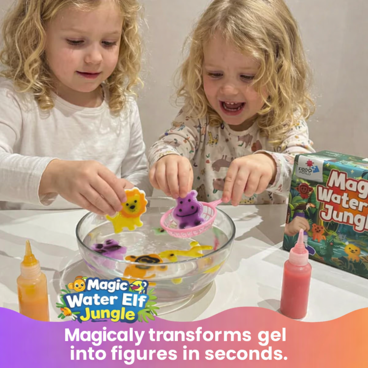 Folletti d'Acqua Magici, Animali della Giungla, 8 colori + 8 formine