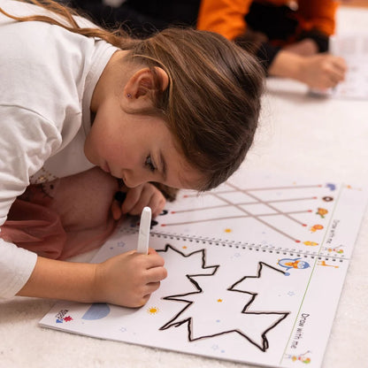 Curious Child – Quaderno scrivi e cancella per imparare a scrivere, riutilizzabile (64 pagine, 3-6 anni)