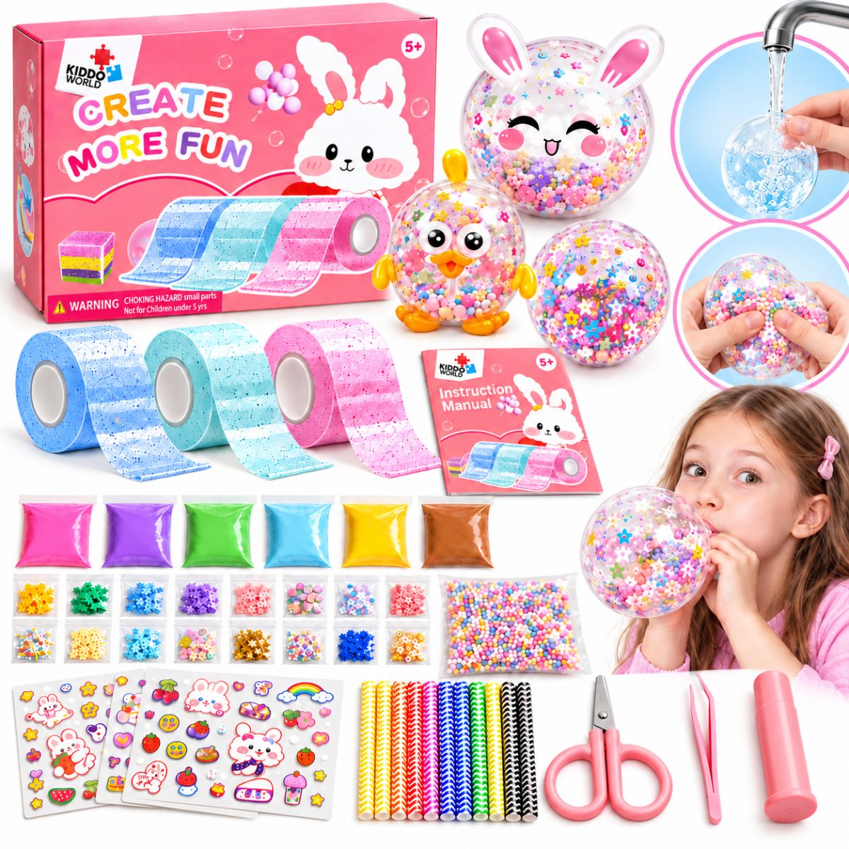 Nano Tape Bubble Squishies – Kit creativo da 41 pezzi (4+ anni)
