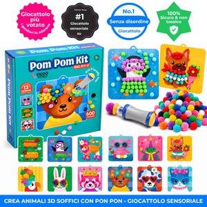 Pom Pom Kit – animali 3D con morbidi pompon