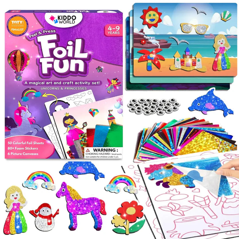 Foil Fun: Unicorni e Principesse – Crea opere scintillanti senza colla e senza disordine! (4+ anni)
