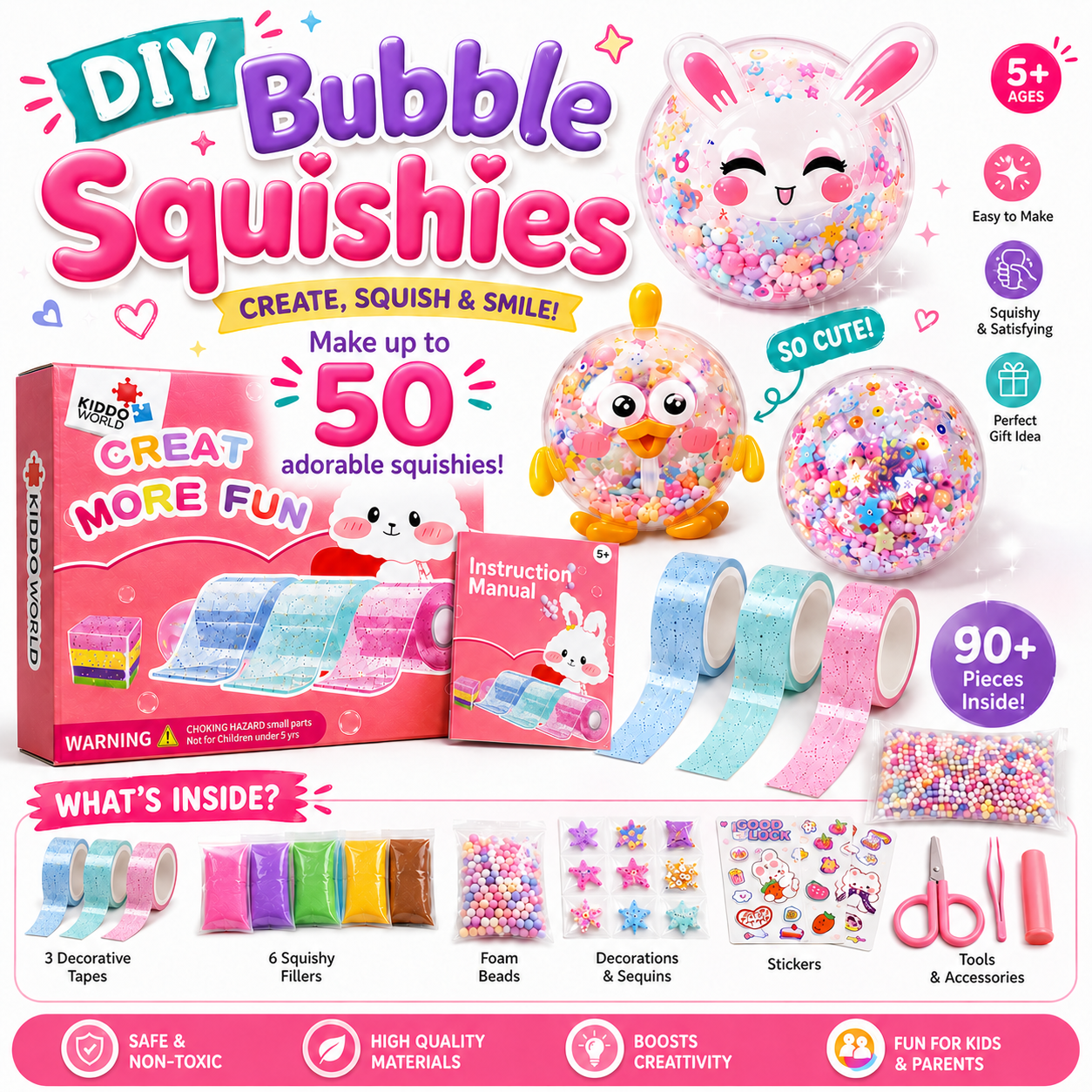 Kit DIY Bubble Squishies da 41 pezzi (4+ anni)