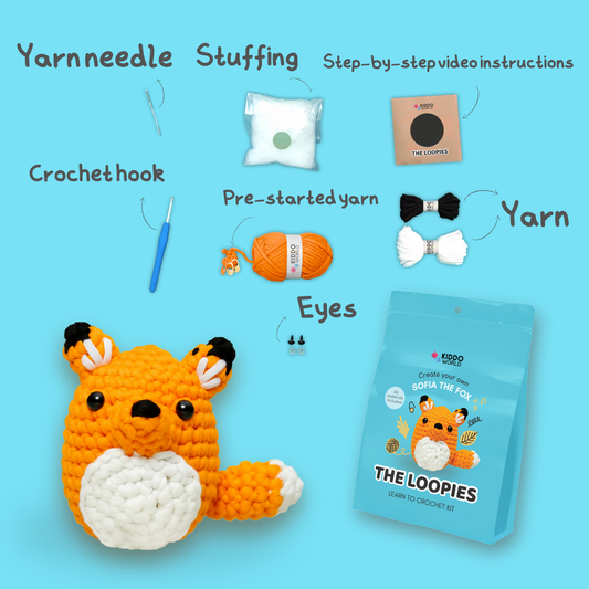 Splendido kit per uncinetto per principianti | Volpe Sofia per piccoli e grandi creativi, per bambini dai 8+ anni
