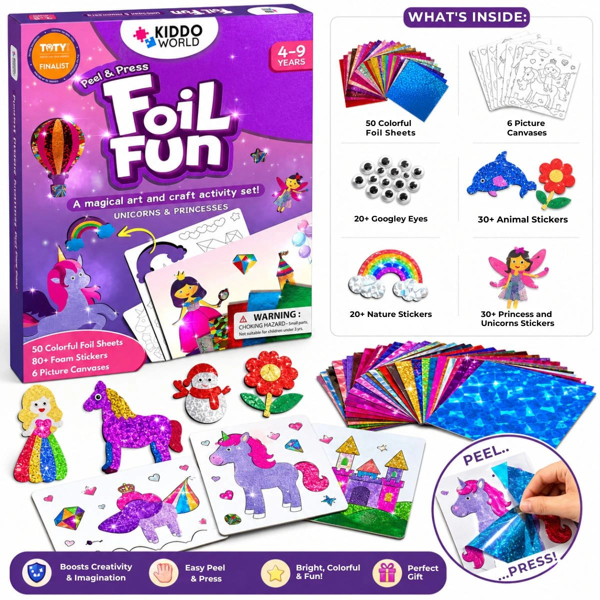 Foil Fun: Unicorni e Principesse – Crea opere scintillanti senza colla e senza disordine! (4+ anni)