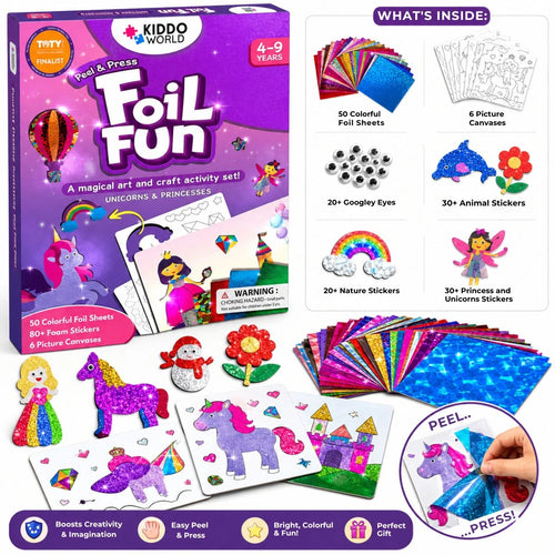 Foil Fun: Unicorni e Principesse – Crea opere scintillanti senza colla e senza disordine! (4+ anni)