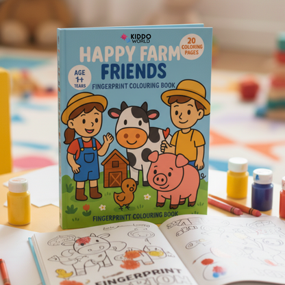 Libro da colorare per bambini: Bambini in fattoria (20 pagine, 1+ anno)