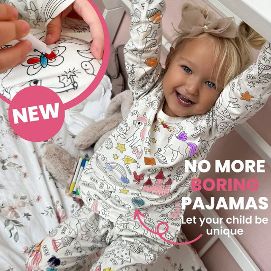 Pigiama Bambina Due Pezzi “Colorami” – Principesse e Unicorni (4+ anni)