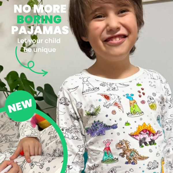 Pigiama per bambini due pezzi - Colorami! 🦖 Dinosauri