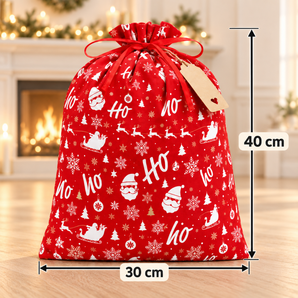 Busta Regalo Natalizia in Cotone (30 x 40 cm)