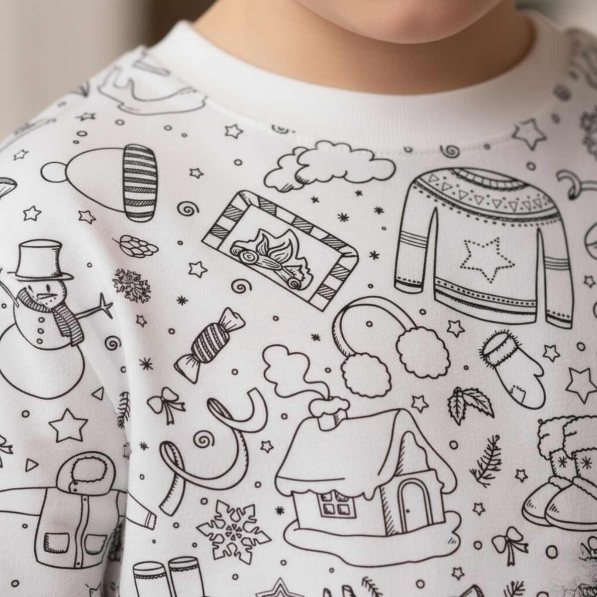 Pigiama per bambini da colorare | 2 pezzi | Inverno (4–8 anni)