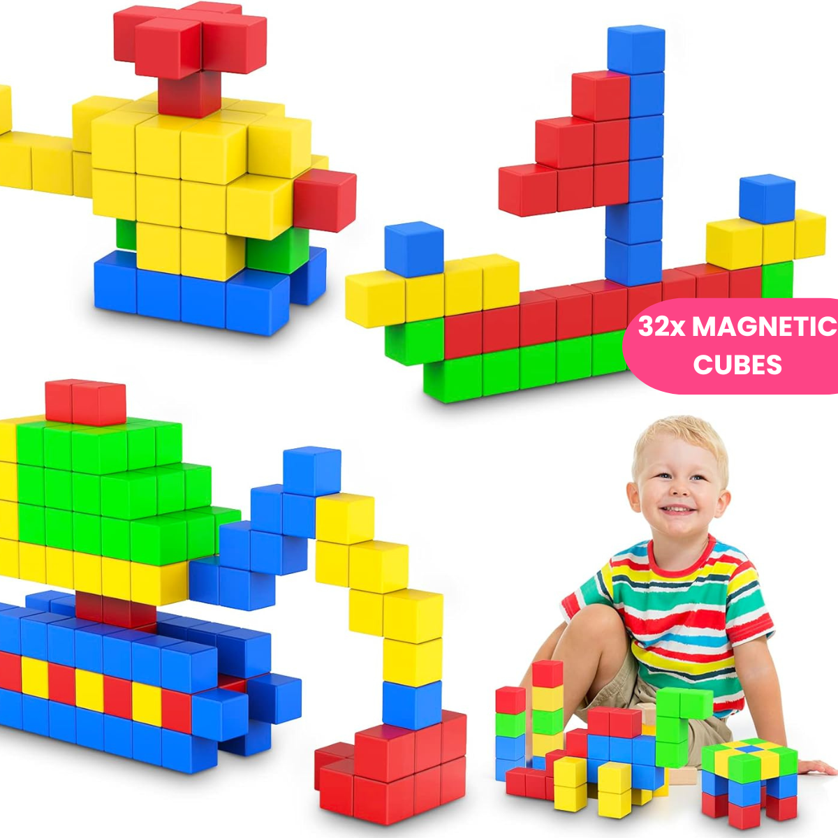 Set di 32 blocchi magnetici (3+ anni)