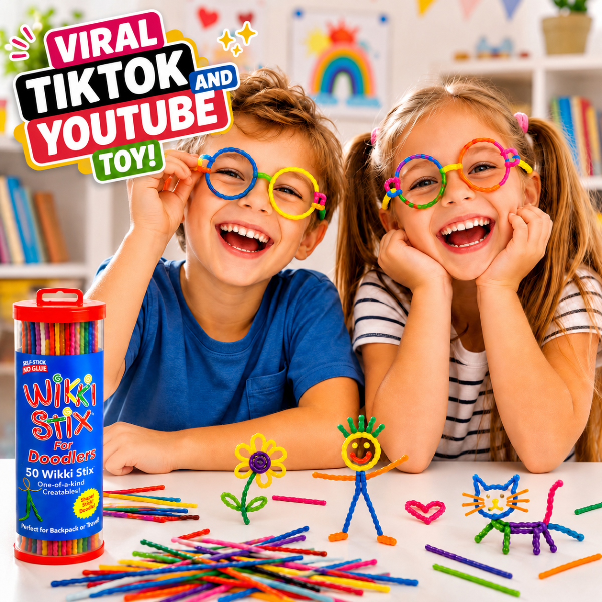Wikki Stix Cordincette cerate magiche (set da 50 pezzi, 3+ anni)