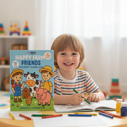 Libro da colorare per bambini: Bambini in fattoria (20 pagine, 1+ anno)