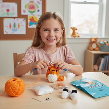 Splendido kit per uncinetto per principianti | Volpe Sofia per piccoli e grandi creativi, per bambini dai 8+ anni