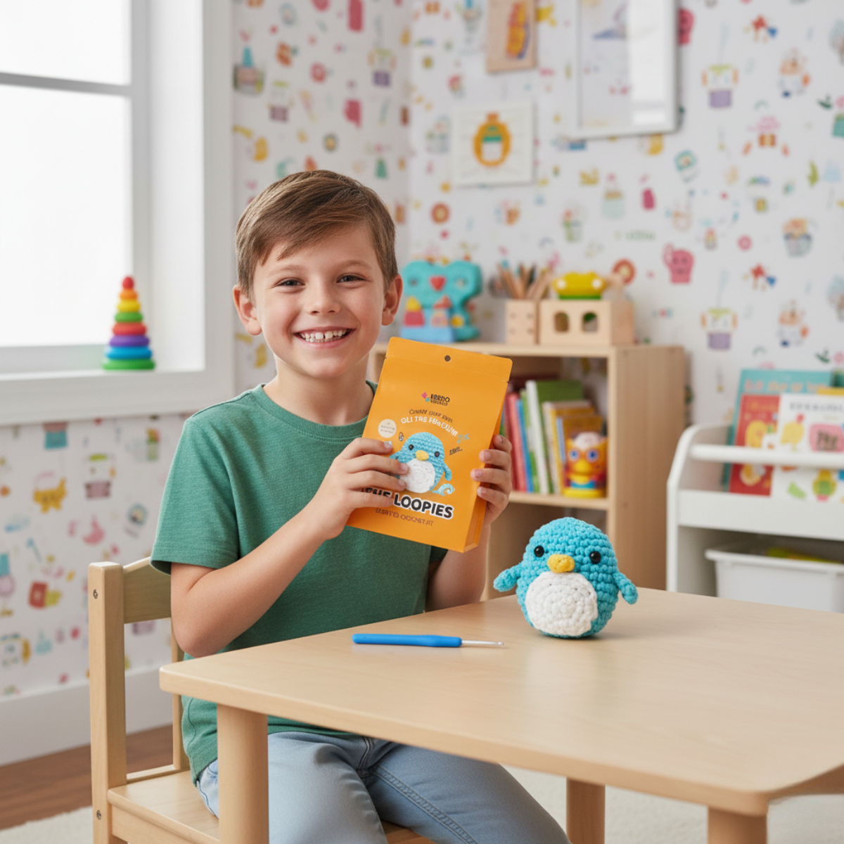Splendido kit per il uncinetto per principianti | Pingvin Oli per piccoli e grandi creativi, per bambini dai 8+ anni