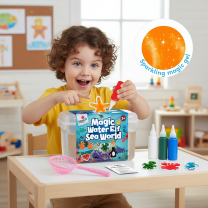 Folletto d’acqua magico – Mondo marino | 4, 8 o 12 colori, per bambini dai 2+ anni