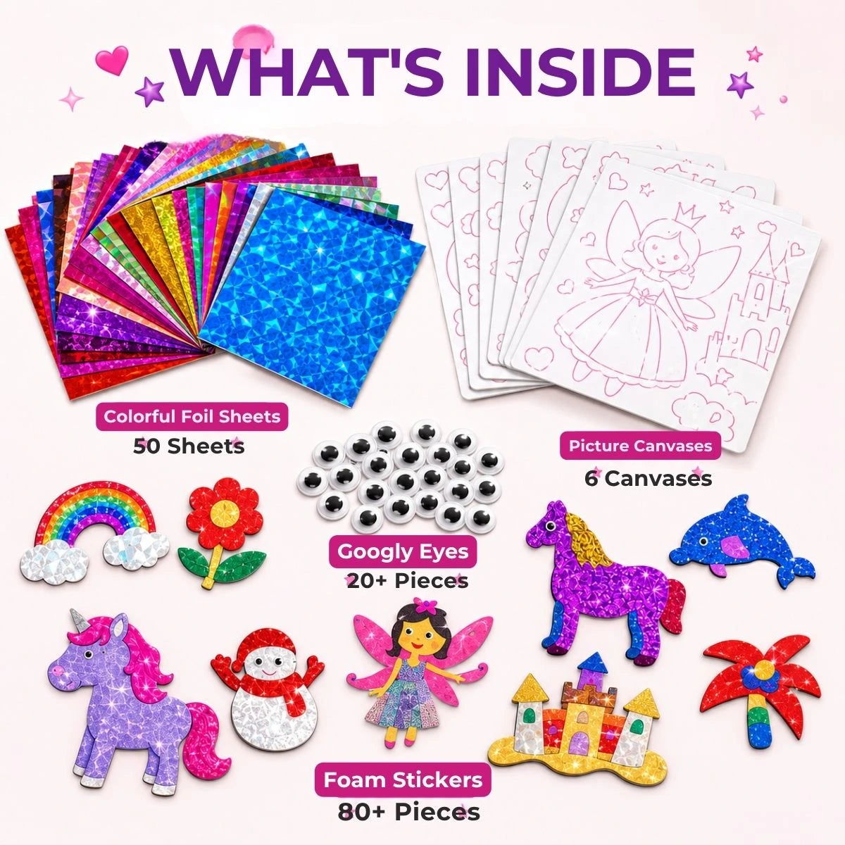 Foil Fun: Unicorni e Principesse – Crea opere scintillanti senza colla e senza disordine! (4+ anni)