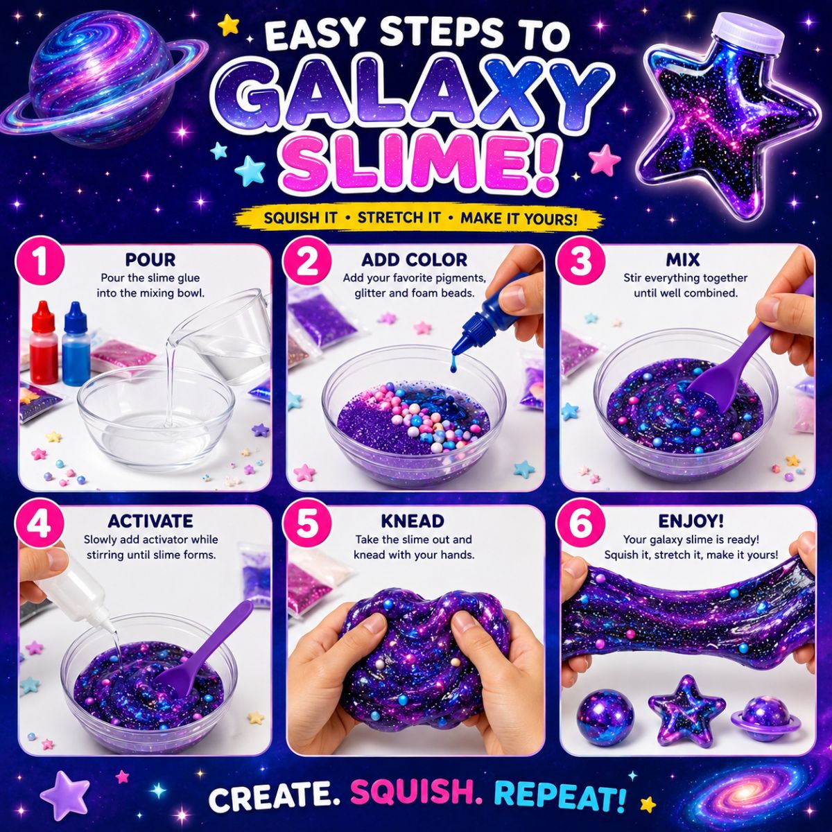 DIY Slime Squishies – Galassia (4+ anni)